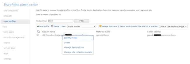 select Edit my profile